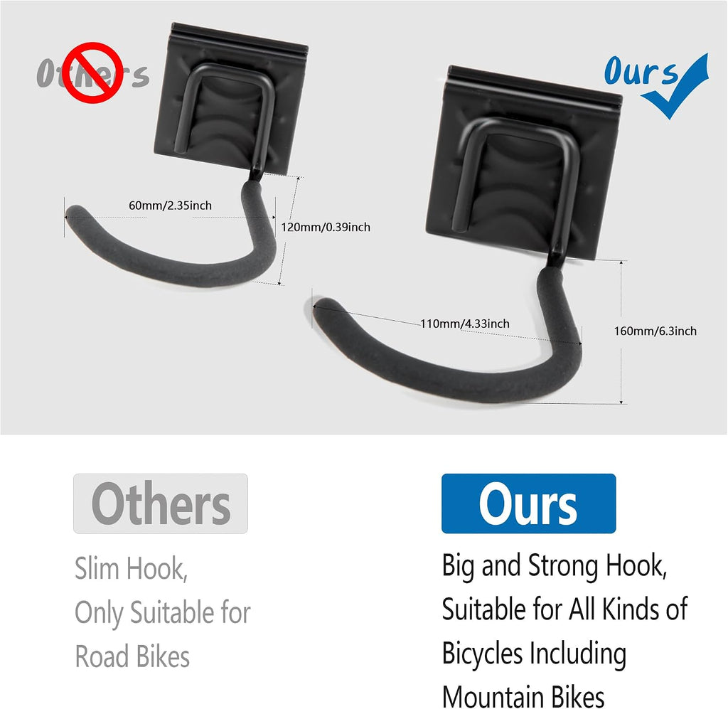 Sinoer 60.36in Vertical Wall Bike Rack Holds 6 Bikes 5 Helmet Hooks