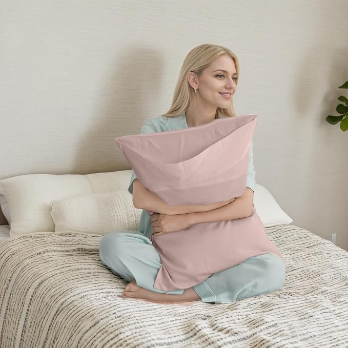 TELUS Pillow Cases Queen Size 2 Pack, Bamboo Rayon & Lyocell Pillowcase - Image 5