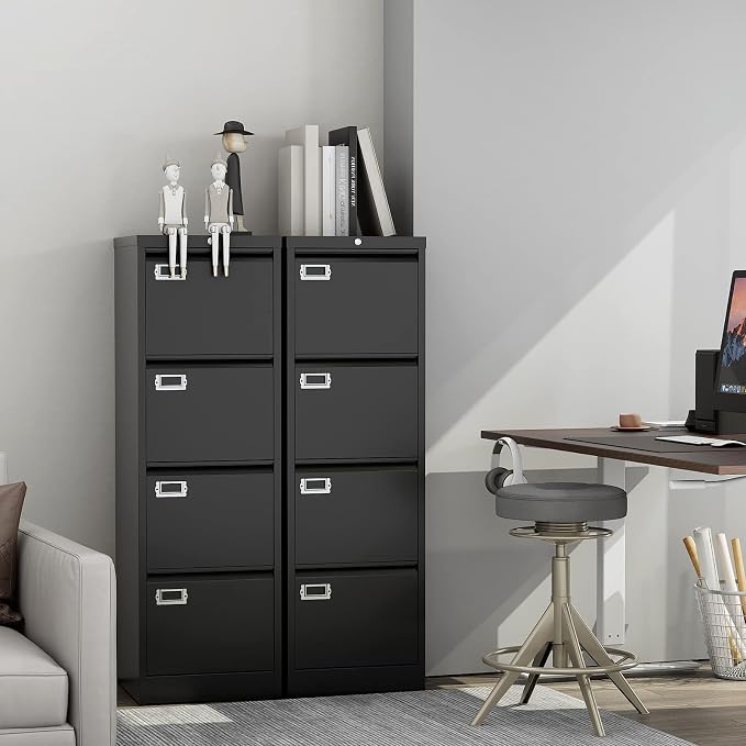 4 Drawer File Cabinet, Vertical Filing Cabinets - Image 7