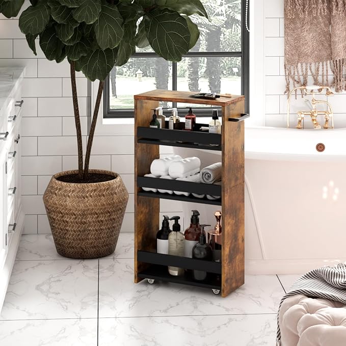 TEAMIX 4 Tier Slim Storage Cart - Image 6