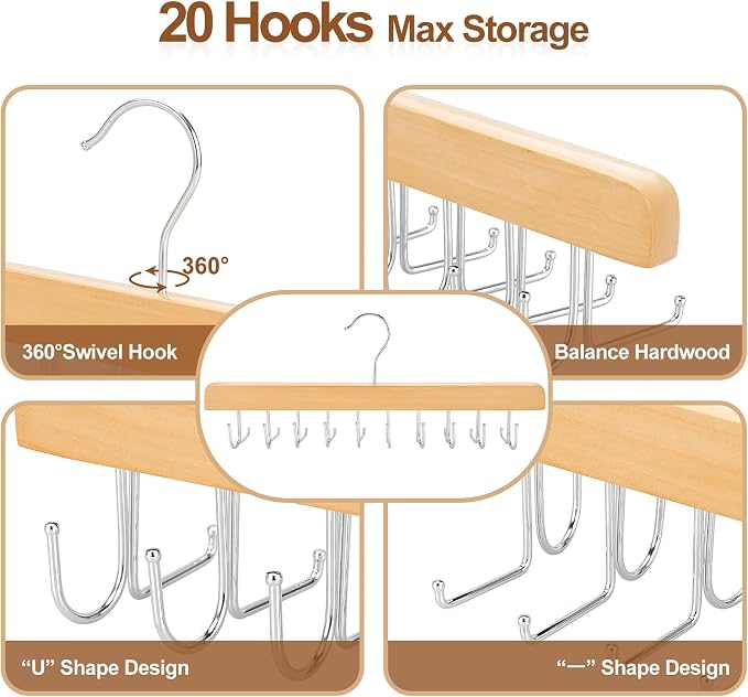 TOPIA HANGER 2 Pack 2 in 1 Belt Tie Hanger - Image 7