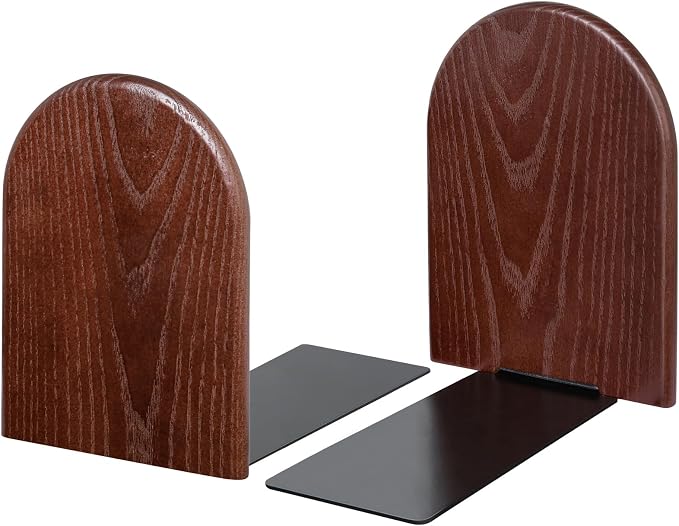 Book Ends, Large Sturdy Wooden Bookends by Lauvee