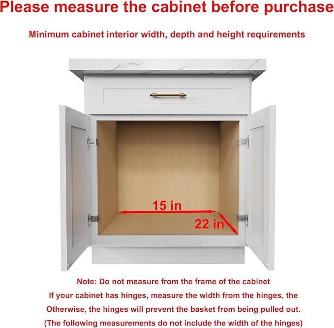 Wood Pull Out Cabinet Organizer 14" W x 21" D, Heavy-Duty Sliding Drawers - Image 3