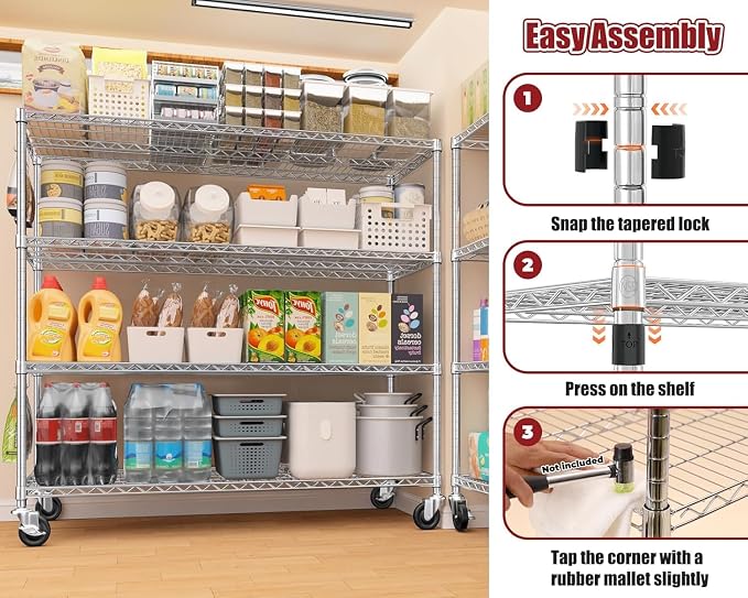 PrimeZone 4 Tier 55.5" Wx24 Dx76 H Wire Shelving - Image 5