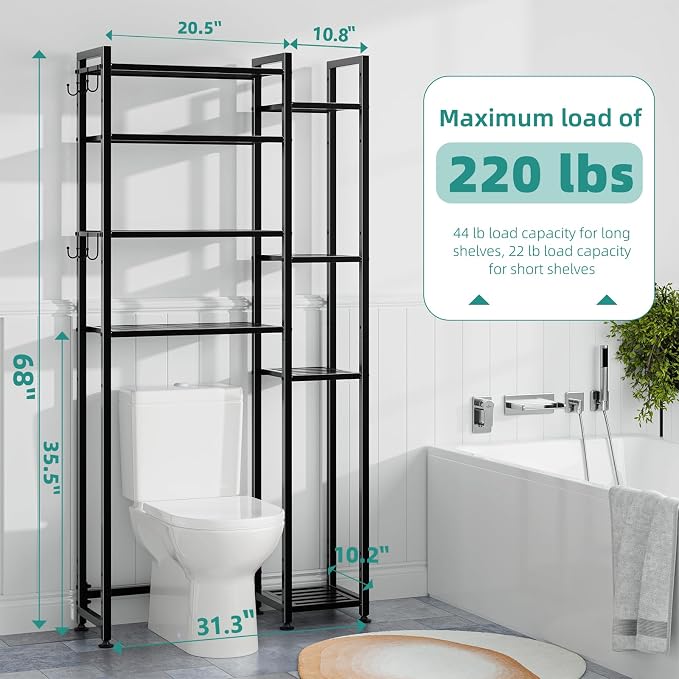 Simple Trending 8 Tier Over The Toilet Storage - Image 3