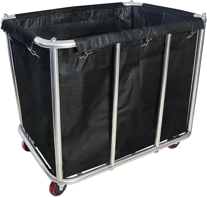 Large Laundry Cart with Wheels, Commercial Stainless Steel Heavy Duty Service by Graywlof