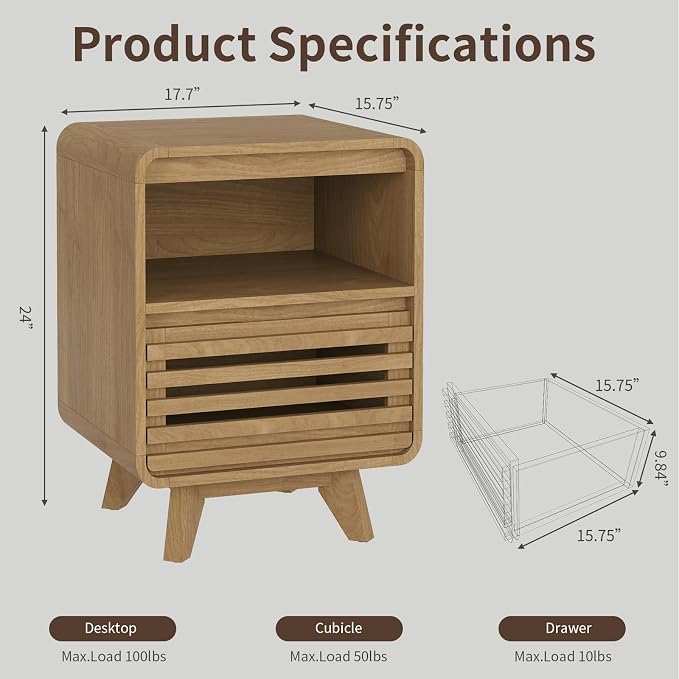 3 Piece Bedroom Set, Dresser and Nightstand Sets, Fluted 6 Drawer Dresser and - Image 6