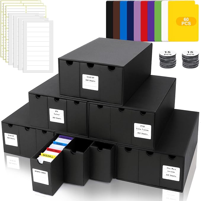Trading Card Storage Box, Includes 18-600 CT Boxes & 60 Card Dividers, Trading - Image 8