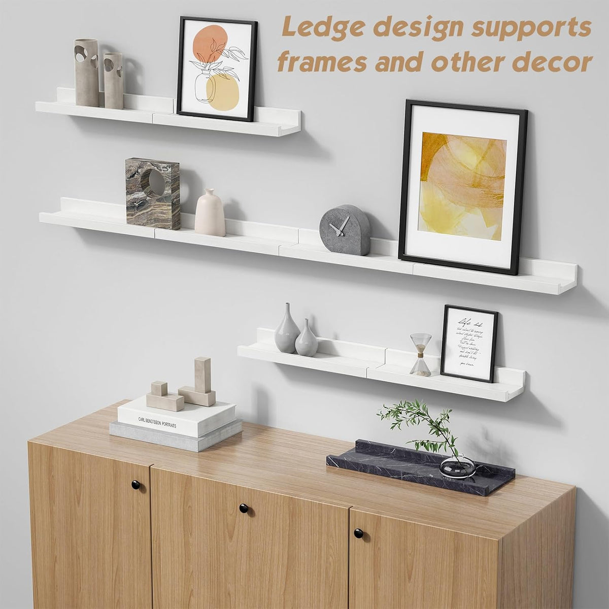Forbena 16 In Picture Ledge Shelf, Small Floating Shelves with Lip for