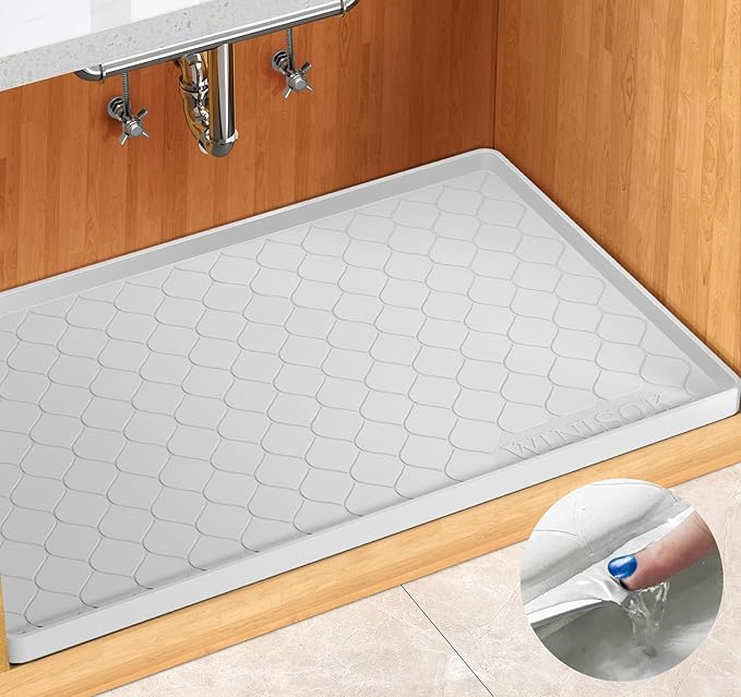 Silicone Under Sink Mat 28" x 22", kitchen Essentials and Gadgets, Shelf liner by Winisok