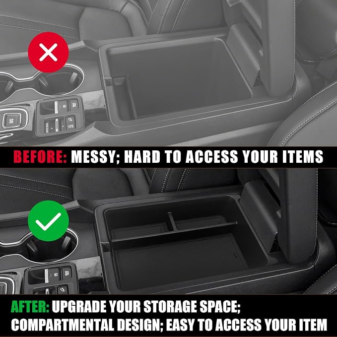 Muslogy Center Console Organizer & Wireless Charger Protective Mat Compatible - Image 6