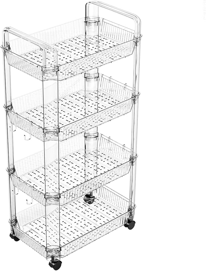 Yieach Clear 4 Tier Rolling Utility Cart by Yieach