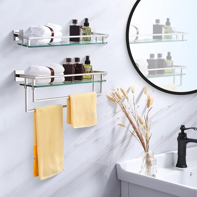 LANC Bathroom Shelf with Towel Bars - Image 2