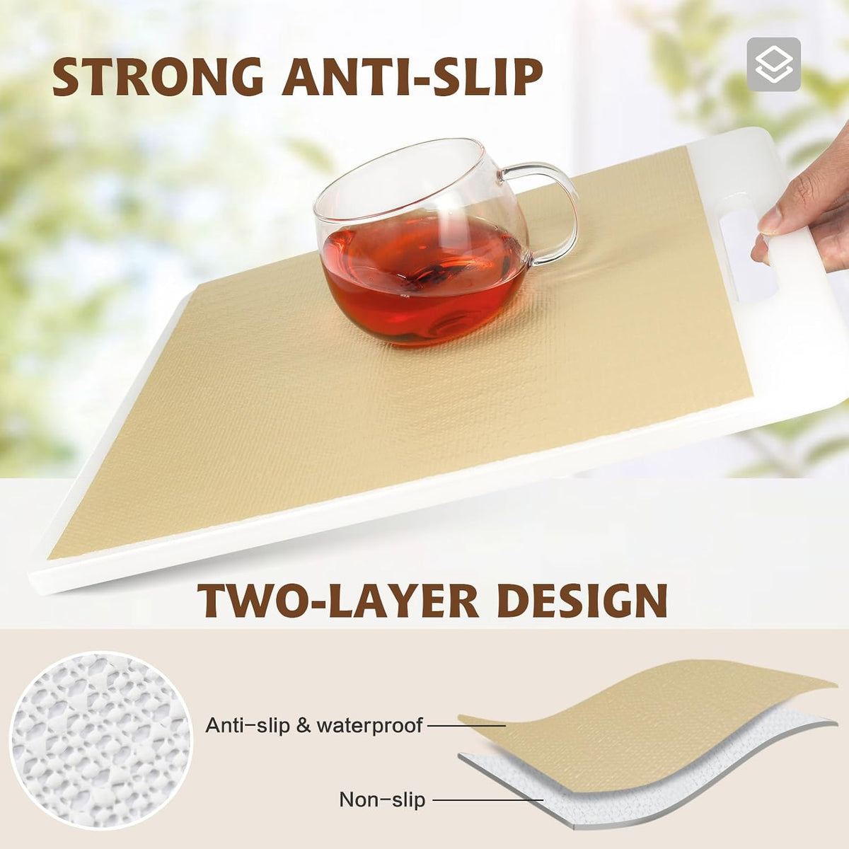 Shelf Liners for Kitchen Cabinets 12in x 30FT, Non Adhesive Drawer