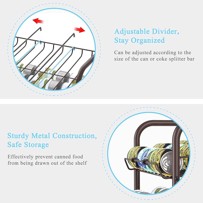 Vrisa Can Organizer for Pantry 7-tier Can Dispenser Rack Holde up to 84 Cans - Image 3
