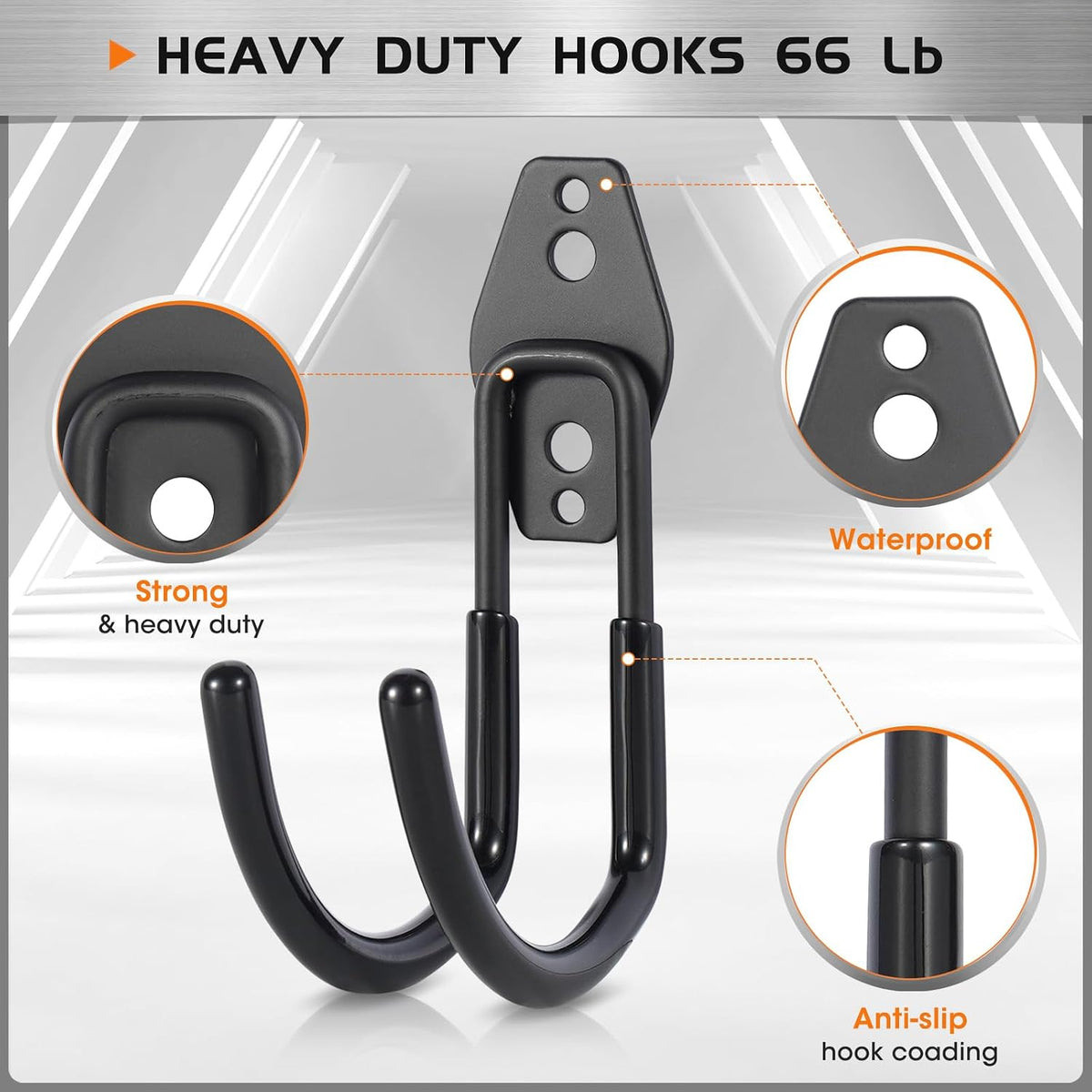 Garage Hanging Hooks Wall Mount, Garage Tool Storage Hooks, Wall