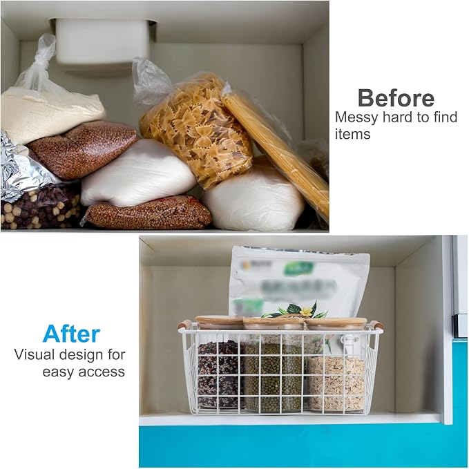 Wire Basket 2 Pcs Wire Storage Baskets Wire Baskets Organizing - Image 4