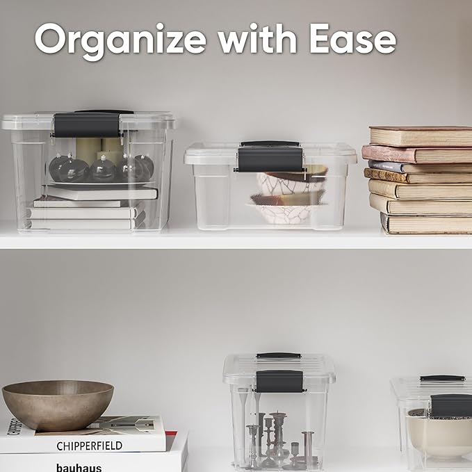 Superio Clear Storage Box with Lid, 13.7 Quart Plastic Container Bins - Image 6