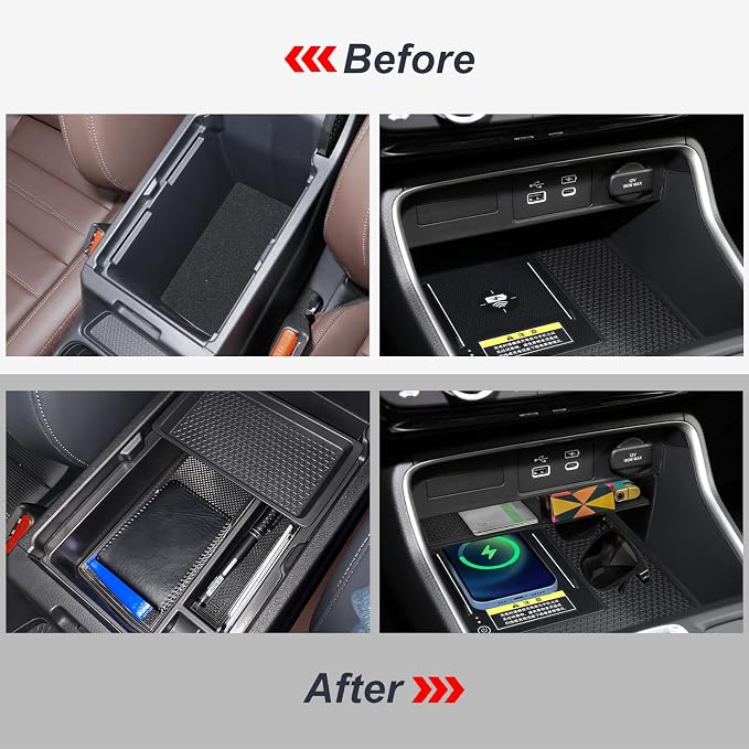 2PCS Center Console Organizer Tray and Armrest Storage Box Compatible - Image 5