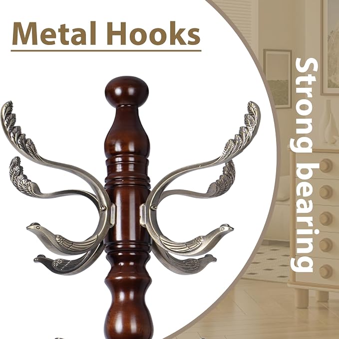 Solid Wooden Coat Rack Stand, Coat Racks Freestanding - Image 5