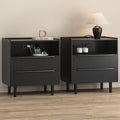 Set of 2 Modern Black Nightstands by RIHHA