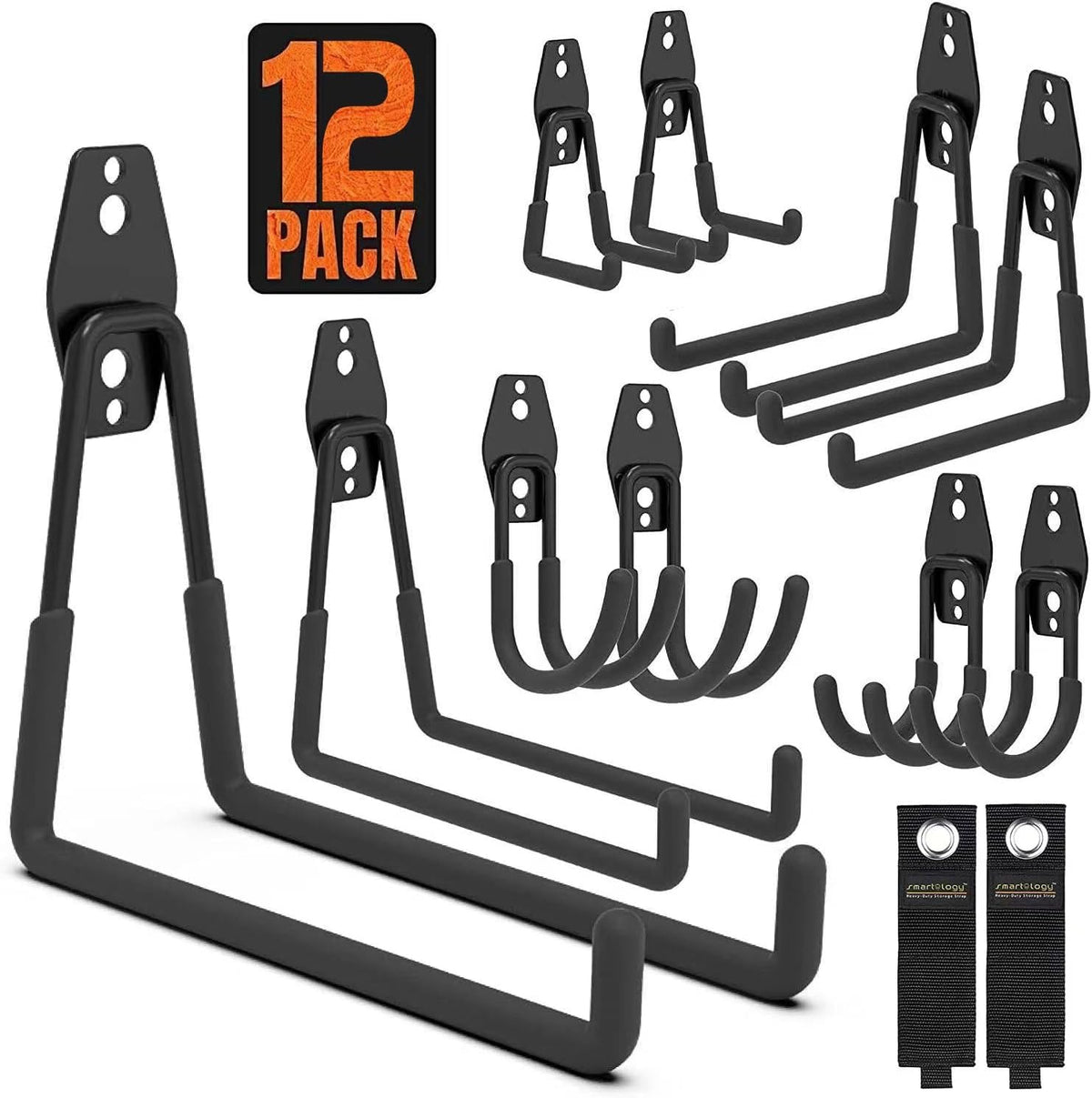 Garage Hooks, 12 Pack Wall Storage Hook Includes 2 Extension Cord