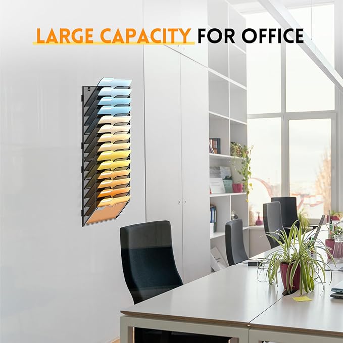 SUPEASY 14-Tier Wall File Organizer Mesh Office Mail Holder, Hanging Wall - Image 6