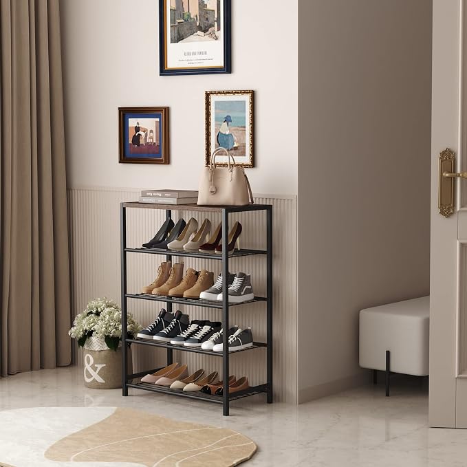 HOMEFORT 5-Tier Shoe Rack, Shoe Storage Shelf - Image 5
