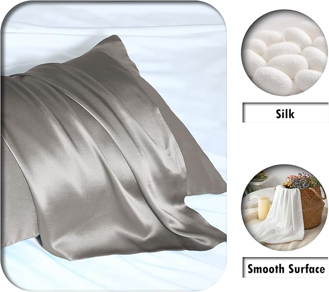 Silk Pillowcase for Hair and Skin, Breathable and Sliky 100% Silk Pillowcases - Image 2