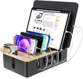 Metal Charging Station for Multiple Devices, New Upgrade Wood Charging Station by GAZITOPHOUSEWARE