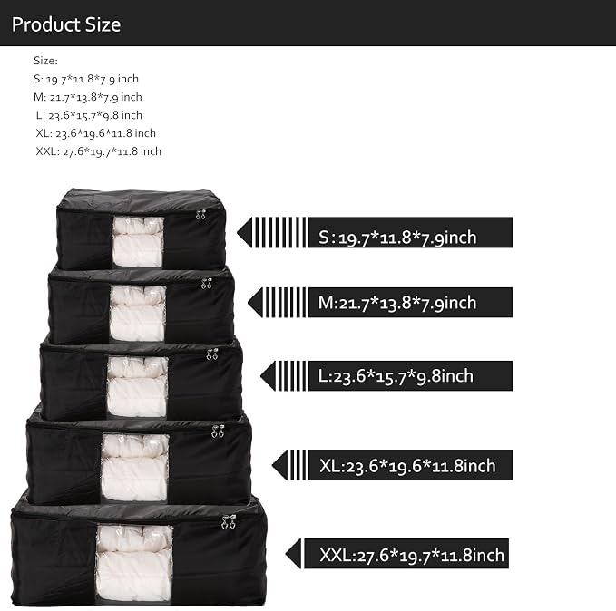 Comforter Storage Bags Pack of 2, Pillow Beddings/Blanket Clothes Organizer - Image 6