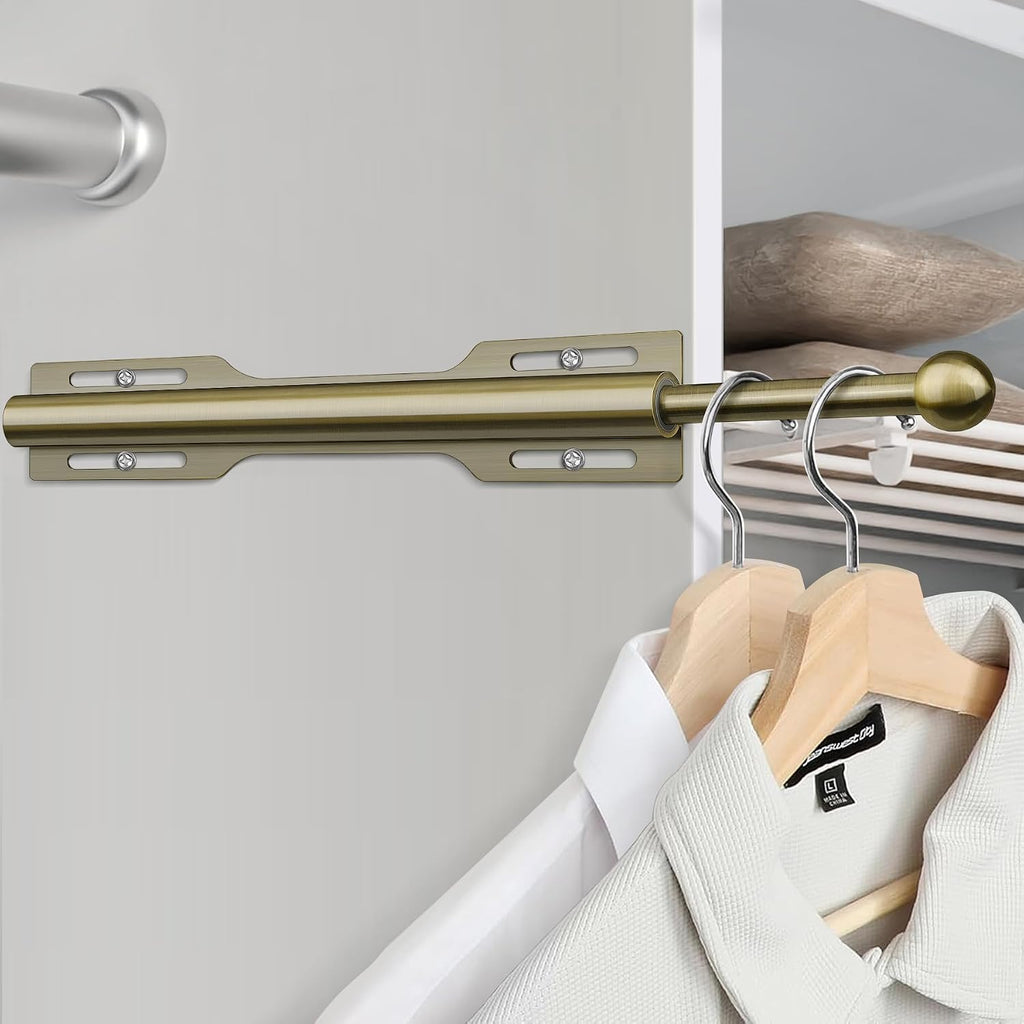 12" Valet Rod for Closet Pull Out (1 Pack, Antique Brass)