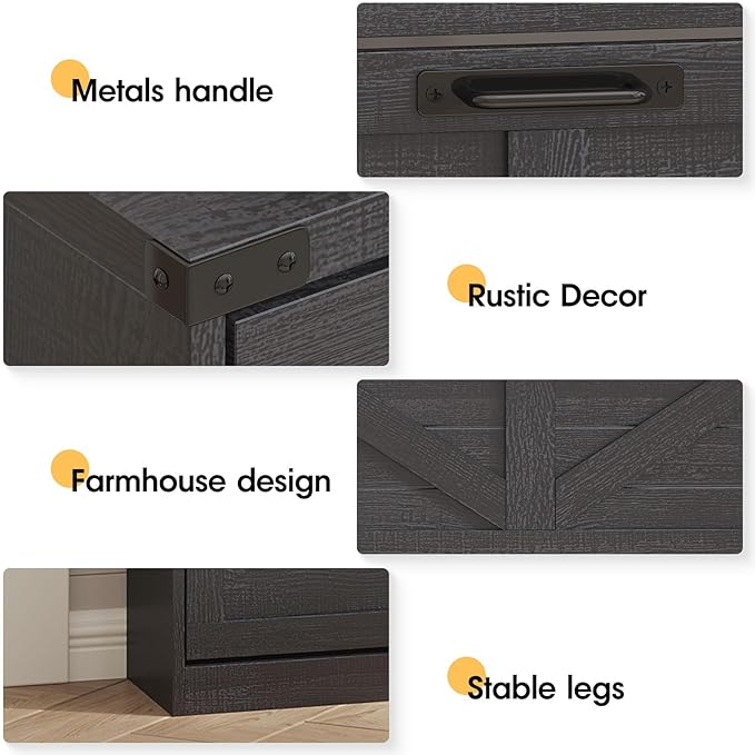 Shoe Cabinet with 3 Flip Drawers & 2 Drawers, Freestanding Shoe Storage Cabinet - Image 6