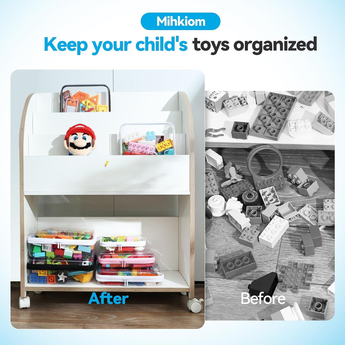 Mihkiom 3Pcs Clear Hard Shell Zipper Case, BIiss Plastic Bins for
