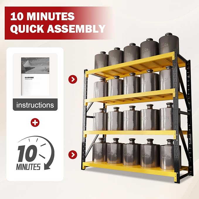 3000LBS Garage Shelving Heavy Duty, 32” W Storage Shelves, 4-Tier Adjustable - Image 7