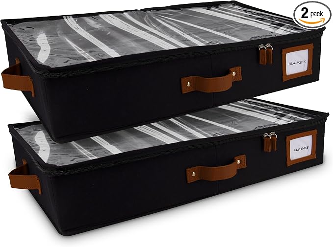 HOMELUX THEORY 2pc Under Bed Storage Containers, Bedroom Under the Bed Drawer by HomeluxTheory