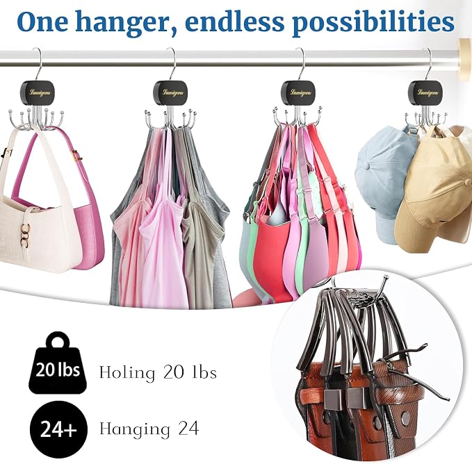 Belt Hanger, Belt Organizer for Closet, Rotatable Tie Rack, Belt Holder - Image 3