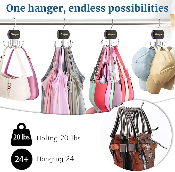Belt Hanger, Belt Organizer for Closet, Rotatable Tie Rack, Belt Holder - Image 3