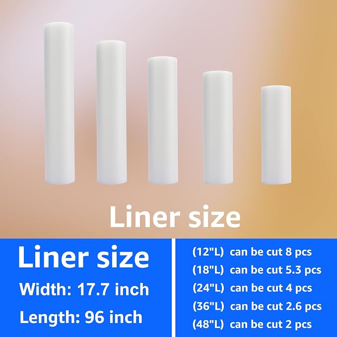 PABUSIOR Clear Cabinet Shelf Liner: Waterproof Bathroom Drawer Mat 17.7 x 96 - Image 9