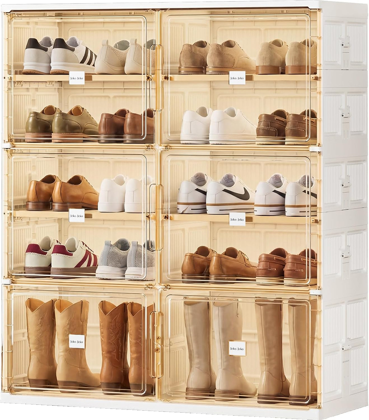 JEKO&JEKO 5 Tiers Foldable Boot and Shoe Storage Rack Cabinet for