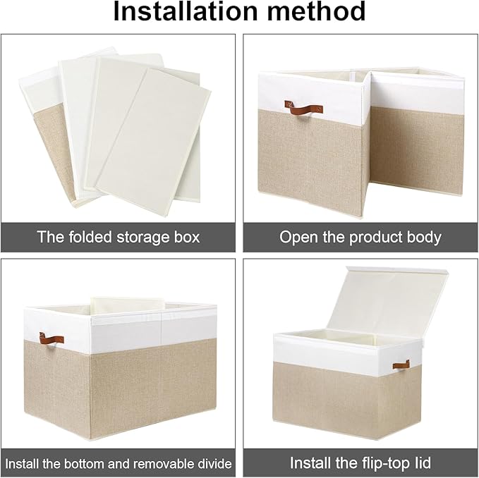 Large Toy Storage Box with Lid, Sturdy Toys Storage Chest Bin Organizer Basket - Image 7