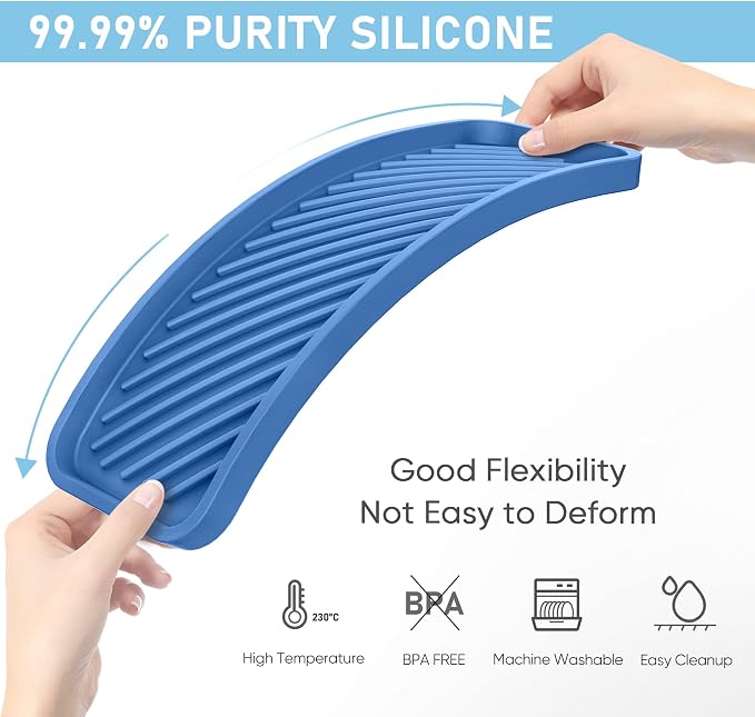 EG-SIPRO Silicone Sponge Holder, Kitchen Sink Organizer Tray, Sponge Caddy Dish - Image 3