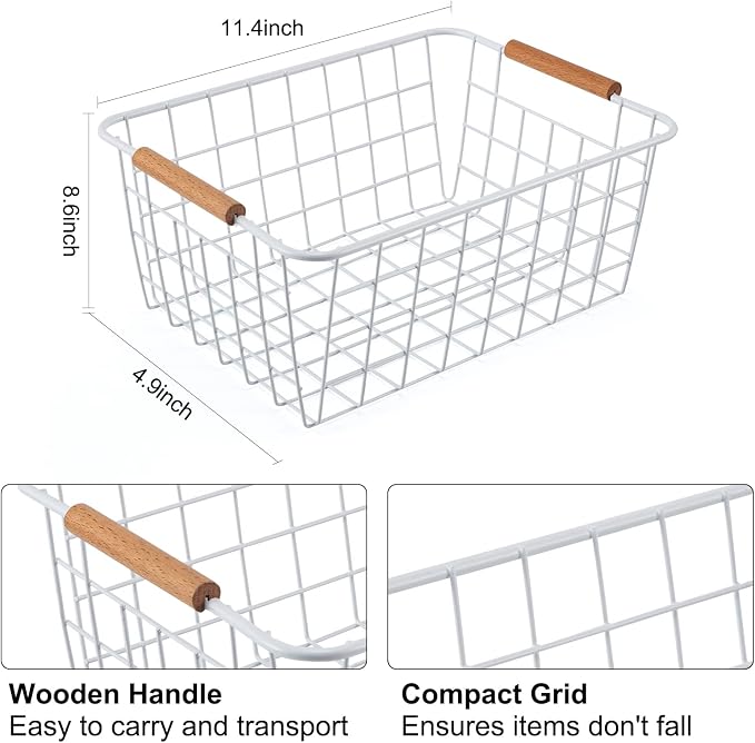 Wire Basket 2 Pcs Wire Storage Baskets Wire Baskets Organizing - Image 5