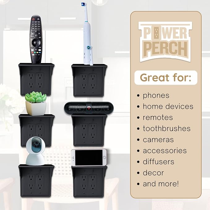 Storage Theory Power Perch Double Wall Outlet Shelf - Image 3