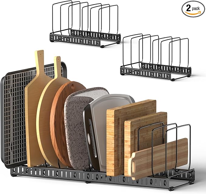 2PACK Cutting Board Organizer, Adjustable Divider Cutting Board Holder by HzTinT