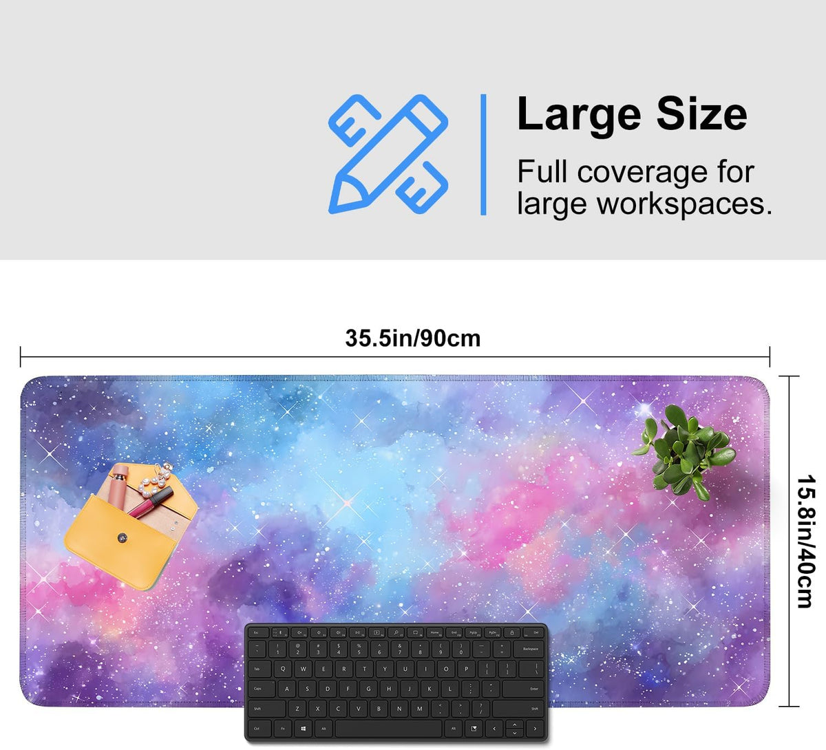 Galaxy Mouse Pad Large, Extended Gaming Desk Mat – 335.43 x 15.75 in