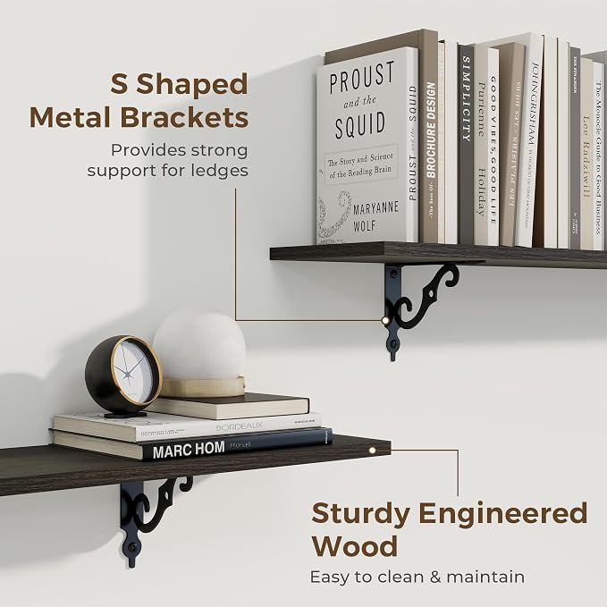 RICHFOCUS Floating Shelves for Wall Decor, 39.4W x 8D Shelves Set of 2 - Image 4
