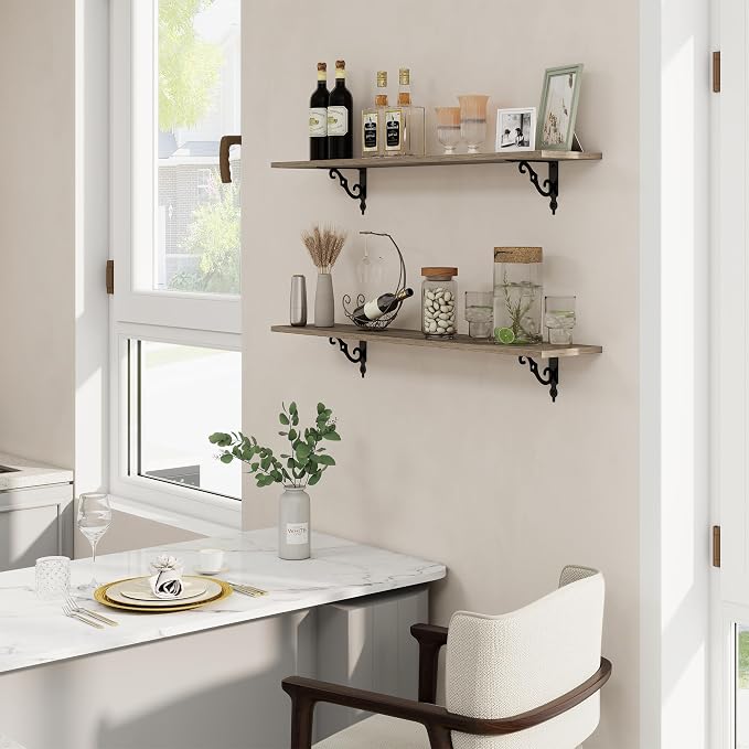 RICHFOCUS Floating Shelves for Wall Decor, 39.4W x 8D Shelves Set of 2 - Image 2