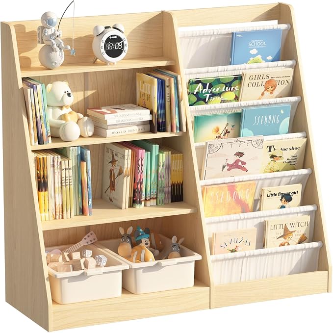 4 Tier Kids Bookshelf Baby Toddler Book Rack Children Bookcase Toy Storage by HedoAjim