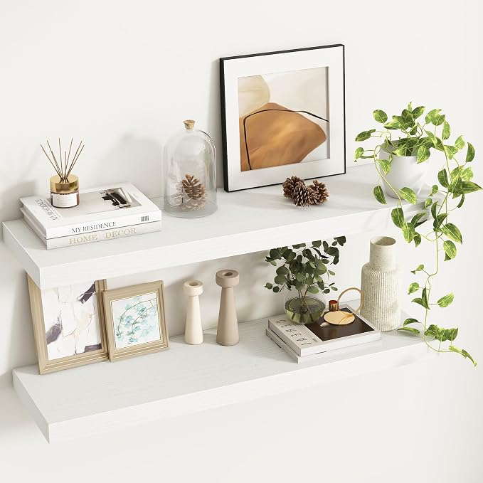 Fun Memories 36Inch Floating Shelves, 9.3Inch Deep Rustic Wall Shelves by FunMemories